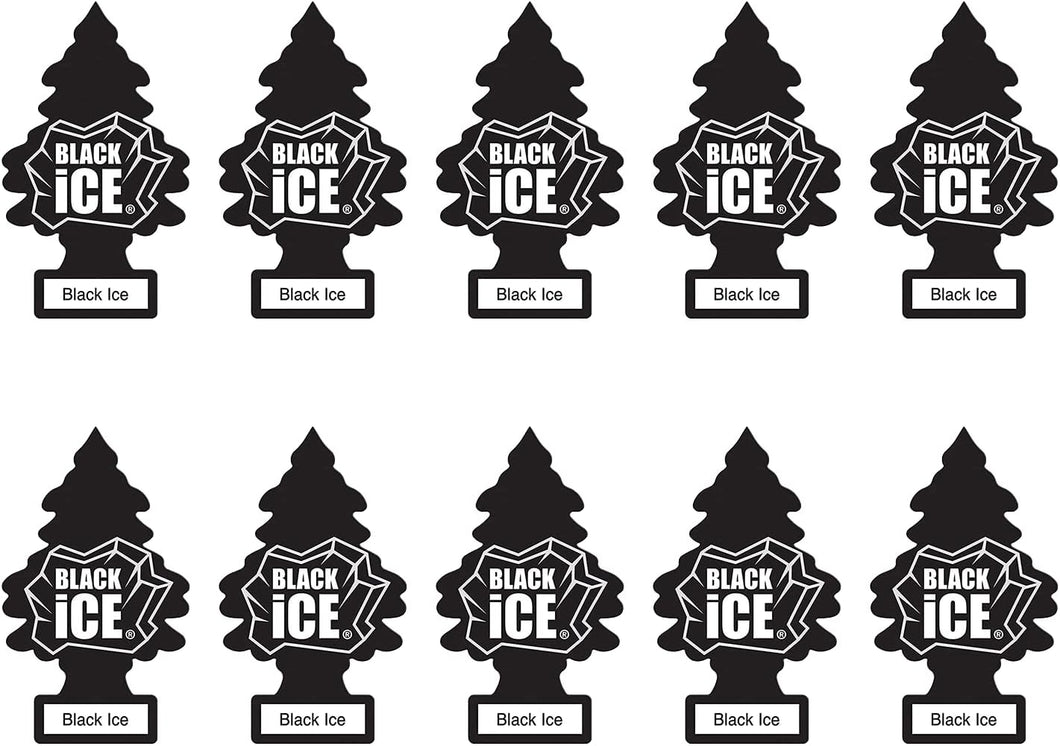 Little Trees Car Freshener, Black Ice, 10-Pack