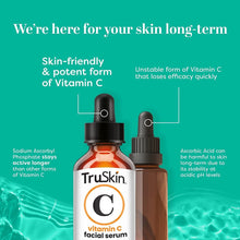 Load image into Gallery viewer, TruSkin Vitamin C Serum for Face – Anti Aging Face &amp; Eye Serum with Vitamin C, Hyaluronic Acid, Vitamin E – Brightening Serum for Dark Spots, Even Skin Tone, Eye Area, Fine Lines &amp; Wrinkles, 1 Fl Oz