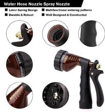 Load image into Gallery viewer, GREEN MOUNT Water Hose Nozzle Spray Nozzle, Metal Garden Hose Nozzle with Adjustable Spray Patterns, Perfect for Watering Plants, Washing Cars