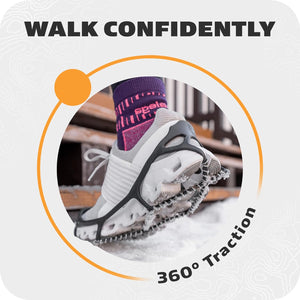 Yaktrax Walk Traction Cleats - 360-Degree Grip on Snow, Ice, & Multi-terrain Surfaces - Elastic Outer Band w/ Easy-On/Off Heel Tab & 1.2mm Zinc-coated Steel Coils - Abrasion & Rust Resistant - Unisex