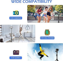 Load image into Gallery viewer, Sensyne 62&quot; Phone Tripod &amp; Selfie Stick, Extendable Cell Phone Tripod Stand with Wireless Remote and Phone Holder, Compatible with iPhone Android Phone, Camera (Black)