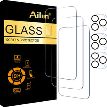 Load image into Gallery viewer, Ailun 3 Pack Screen Protector for iPhone 14 Pro Max[6.7 inch] + 3 Pack Camera Lens Protector,Sensor Protection,Dynamic Island Compatible,Case Friendly Tempered Glass Film,[9H Hardness] - HD