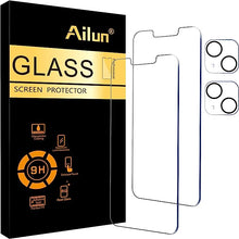 Load image into Gallery viewer, Ailun 2 Pack Screen Protector for iPhone 13 [6.1 inch Display] with 2 Pack Tempered Glass Camera Lens Protector,[9H Hardness]-HD[4 Pack]