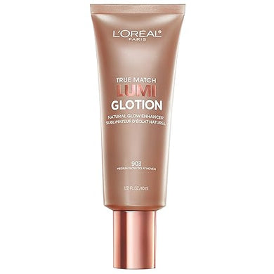 L’Oréal Paris Makeup True Match Lumi Glotion, Natural Glow Enhancer, Illuminator Highlighter Skin Tint, for an All Day Radiant Glow, Medium, 1.35 Ounces