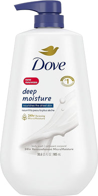 Dove Body Wash with Pump Deep Moisture For Dry Skin Moisturizing Skin Cleanser with 24hr Renewing MicroMoisture Nourishes The Driest Skin 30.6 oz