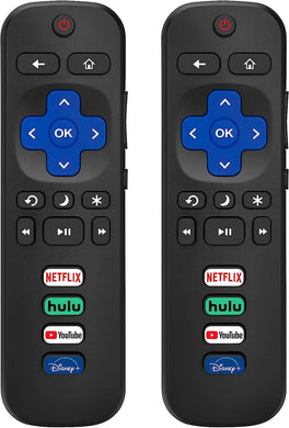 (Pack of 2) Replacement Remote Control Only for Roku TV, Compatible for TCL Roku/Hisense Roku/Onn Roku/Sharp Roku/Element Roku/Westinghouse Roku/Philips Roku Smart TVs (Not for Roku Stick and Box)