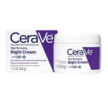 Load image into Gallery viewer, CeraVe Skin Renewing Night Cream | Niacinamide, Peptide Complex, and Hyaluronic Acid Moisturizer for Face | 1.7 Ounce, Packaging may Vary