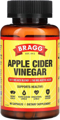 Bragg Apple Cider Vinegar Capsules - Vitamin D3 & Zinc - 750mg of Acetic Acid – Immune & Weight Management Support - Non-GMO, Vegan, Gluten Free, No Sugar (1)