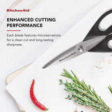 Load image into Gallery viewer, KitchenAid All Purpose Kitchen Shears with Protective Sheath for Everyday use, Dishwasher Safe Stainless Steel Scissors with Comfort Grip, 8.72-Inch, Black