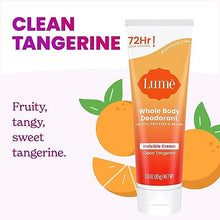 Load image into Gallery viewer, Lume Whole Body Deodorant - Invisible Cream Tube - 72 Hour Odor Control - Aluminum Free, Baking Soda Free, Skin Safe - 3.0 ounce (Clean Tangerine)