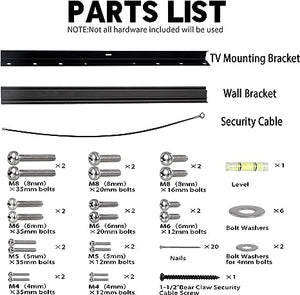 No Stud TV Wall Mount, Drywall Studless TV Hanger No Damage, No Drill, Non Screws, Flat Screen Easy Install Bar Bracket fits VESA 12-55 inch TVs up to 99 lbs, Include Hardware Levels