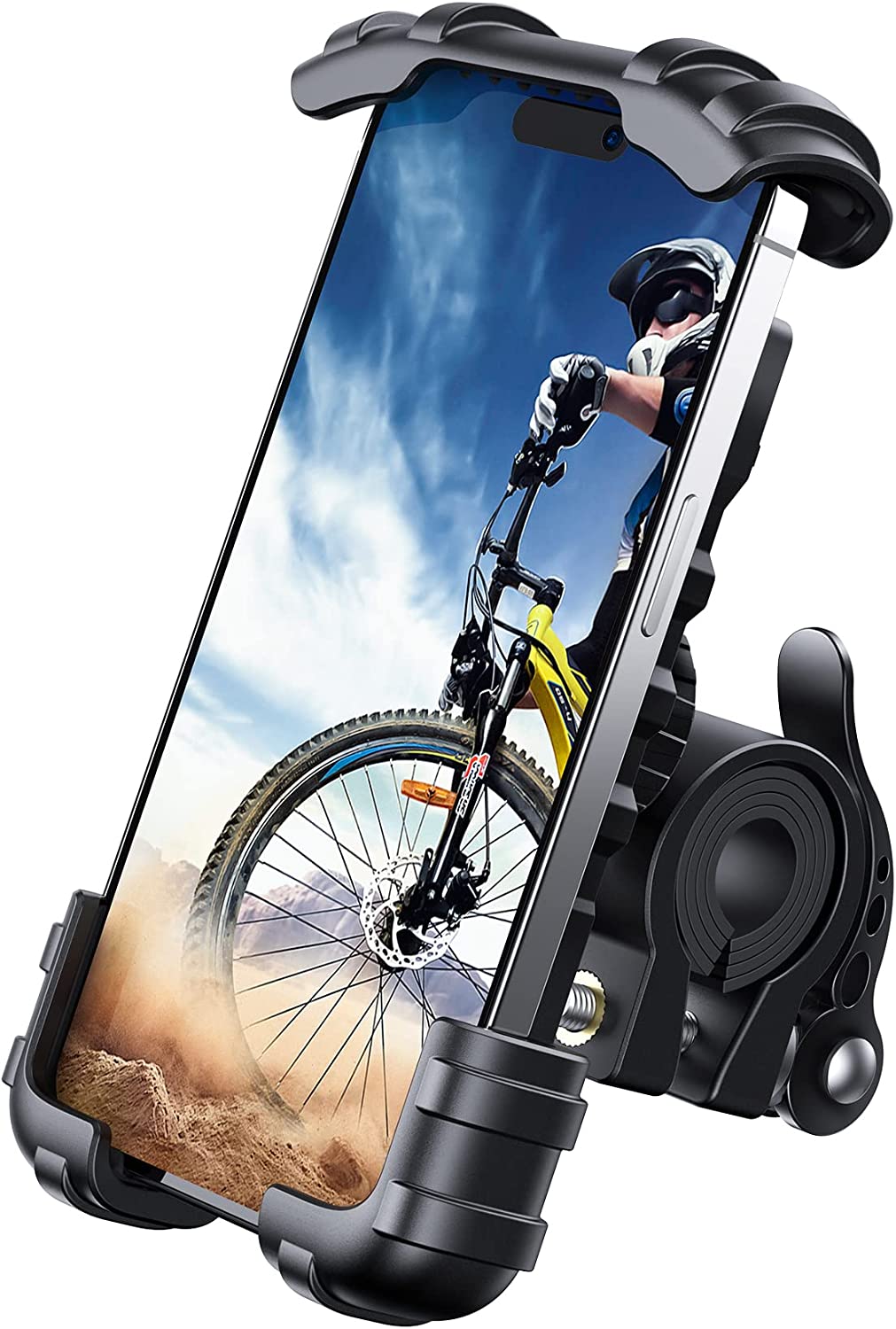 Lamicall Bike Phone Holder, Motorcycle Phone Mount - Motorcycle Handlebar Cell Phone Clamp, Scooter Phone Clip for iPhone 14 Plus/Pro Max, 13 Pro Max, S9, S10 and More 4.7