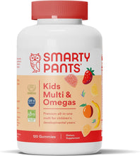 Load image into Gallery viewer, SmartyPants Kids Formula Daily Gummy Multivitamin: Vitamin C, D3, and Zinc for Immunity, Gluten Free, Omega 3 Fish Oil (DHA/EPA), Vitamin B6, Methyl B12, 120 Count (30 Day Supply)