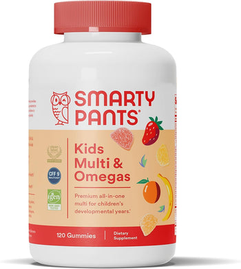 SmartyPants Kids Formula Daily Gummy Multivitamin: Vitamin C, D3, and Zinc for Immunity, Gluten Free, Omega 3 Fish Oil (DHA/EPA), Vitamin B6, Methyl B12, 120 Count (30 Day Supply)