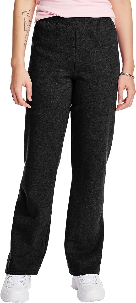 Hanes Women’s Sweatpants, ComfortSoft EcoSmart Open Leg Fleece Sweatpants