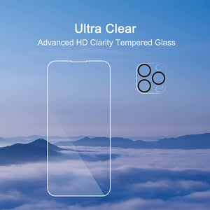 Ailun 3 Pack Screen Protector for iPhone 14 Pro Max[6.7 inch] + 3 Pack Camera Lens Protector,Sensor Protection,Dynamic Island Compatible,Case Friendly Tempered Glass Film,[9H Hardness] - HD