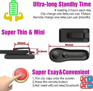 SYUKUYU RF Remote Control Page Turner for Kindle Reading Ipad Surface Comics, iPhone Android Tablets Reading Novels Taking Photos