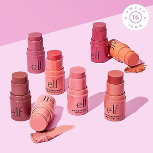 e.l.f. Monochromatic Multi Stick, Luxuriously Creamy & Blendable Color, For Eyes, Lips & Cheeks, Dazzling Peony, 0.17 oz (5 g)