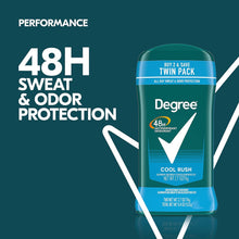 Load image into Gallery viewer, Degree Men Original Antiperspirant Deodorant for Men, Pack of 2, 48-Hour Sweat and Odor Protection, Cool Rush 2.7 oz