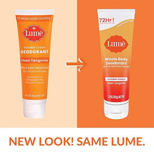 Load image into Gallery viewer, Lume Whole Body Deodorant - Invisible Cream Tube - 72 Hour Odor Control - Aluminum Free, Baking Soda Free, Skin Safe - 3.0 ounce (Clean Tangerine)