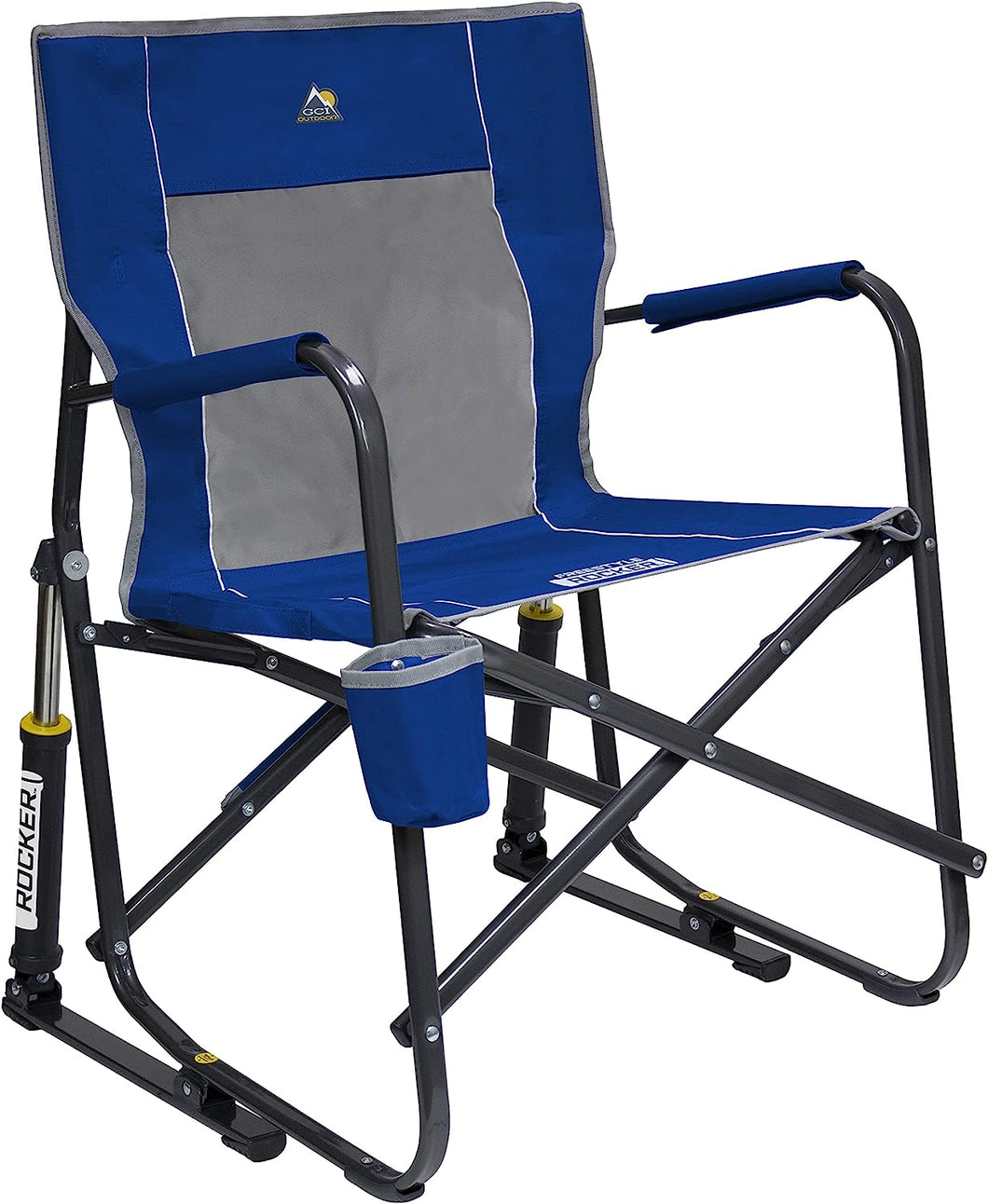 GCI Outdoor Freestyle Rocker Portable Rocking Chair & Outdoor Camping Chair, Royal