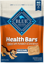 Load image into Gallery viewer, Blue Buffalo Health Bars Natural Crunchy Dog Treats Biscuits, Pumpkin &amp; Cinnamon 16-oz Bag