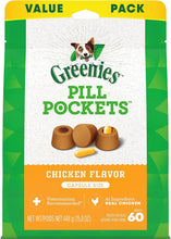 Load image into Gallery viewer, GREENIES PILL POCKETS Capsule Size Natural Dog Treats Chicken Flavor, 15.8 oz. Value Pack (60 Treats)