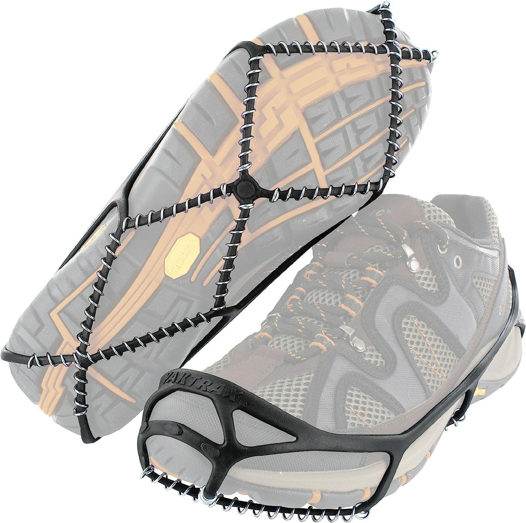 Yaktrax Walk Traction Cleats - 360-Degree Grip on Snow, Ice, & Multi-terrain Surfaces - Elastic Outer Band w/ Easy-On/Off Heel Tab & 1.2mm Zinc-coated Steel Coils - Abrasion & Rust Resistant - Unisex