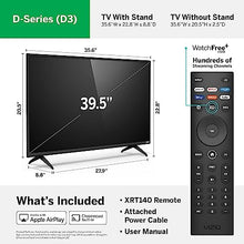 Load image into Gallery viewer, VIZIO 40-inch D-Series Full HD 1080p Smart TV with AMD FreeSync, Apple AirPlay and Chromecast Built-in, Alexa Compatibility, D40f-J09, 2022 Model