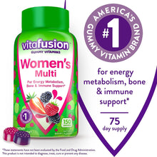 Load image into Gallery viewer, Vitafusion Womens Multivitamin Gummies, Berry Flavored Daily Vitamins for Women With Vitamins A, C, D, E, B-6 and B-12, America’s Number 1 Gummy Vitamin Brand, 75 Days Supply, 150 Count