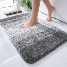 Load image into Gallery viewer, OLANLY Luxury Bathroom Rug Mat 24x16, Extra Soft and Absorbent Microfiber Bath Rugs, Non-Slip Plush Shaggy Bath Carpet, Machine Wash Dry, Bath Mats for Bathroom Floor, Tub and Shower, Grey