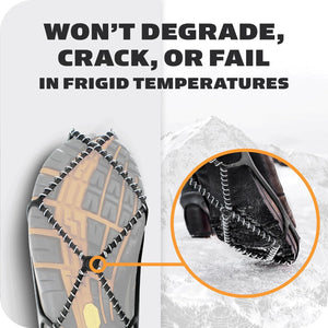 Yaktrax Walk Traction Cleats - 360-Degree Grip on Snow, Ice, & Multi-terrain Surfaces - Elastic Outer Band w/ Easy-On/Off Heel Tab & 1.2mm Zinc-coated Steel Coils - Abrasion & Rust Resistant - Unisex