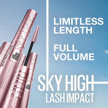 Load image into Gallery viewer, Maybelline Lash Sensational Sky High Washable Mascara Makeup, Volumizing, Lengthening, Defining, Curling, Multiplying, Buildable Formula, Blackest Black, 1 Count