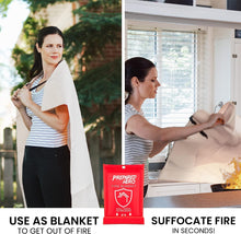 Load image into Gallery viewer, Prepared Hero Emergency Fire Blanket - 4 Pack - Fire Suppression Blanket for Kitchen, 40” x 40” Fire Blanket for Home, Fiberglass Fire Blanket