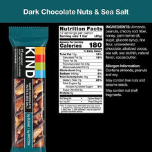 Load image into Gallery viewer, KIND Bars, Dark Chocolate Nuts and Sea Salt, Healthy Snacks, Gluten Free, Low Sugar, 6g Protein, 12 Count