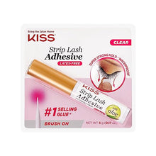 Load image into Gallery viewer, KISS Clear Strip Lash Adhesive With Aloe, Waterproof, Formaldehyde and Latex Free, Odor Free, Cruelty Free, Super Strong Hold Eyelash Glue with Brush Applicator, 0.17 Oz