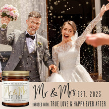 Load image into Gallery viewer, Wedding Gifts for Couples 2023, Mr and Mrs Gifts - &#39;Mr &amp; Mrs Est. 2023&#39; Candle, w/Champagne on Ice I Unique Newlywed Wedding Gifts for Couple I Wedding Shower Gifts Bride &amp; Groom I 50Hr Burn,USA Made