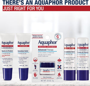 Aquaphor Lip Repair Ointment - Long-lasting Moisture to Soothe Dry Chapped Lips - .35 fl. oz. Tube