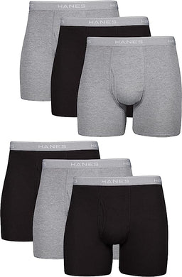 Hanes Men's Boxer Briefs, Soft and Breathable Cotton Underwear with ComfortFlex Waistband, Multipack