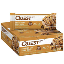 Load image into Gallery viewer, Quest Nutrition Chocolate Chip Cookie Dough Protein Bars, High Protein, Low Carb, Gluten Free, Keto Friendly, 12 Count