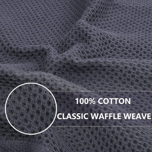 Homaxy 100% Cotton Waffle Weave Kitchen Dish Cloths, Ultra Soft Absorbent Quick Drying Dish Towels, 12x12 Inches, 6-Pack, Dark Grey