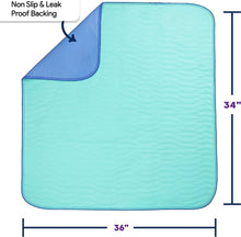 Load image into Gallery viewer, IMPROVIA® Washable Underpads, 34&quot; x 36&quot; (Pack of 4) - Heavy Absorbency Reusable Bedwetting Incontinence Pads for Kids, Adults, Elderly, and Pets - Waterproof Protective Pad for Bed, Couch, Sofa, Floor