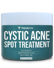 Load image into Gallery viewer, TreeActiv Cystic Acne Spot Treatment, Hormonal Acne Treatment &amp; Overnight Sulfur Cystic Acne Treatment For Face, Pimples, and Blemishes for Adults, Men, and Women - 0.5oz 120+ Uses