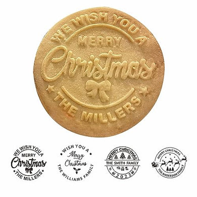 2023 Personalized Christmas Cookie Stamp Christmas Cookie Mold With Your Name 3d Raised Design Merry Christmas Personalized Cookie Baking Stamp