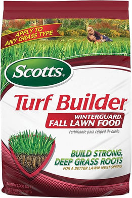 Scotts Turf Builder WinterGuard Fall Lawn Food - Lawn Fertilizer Builds Strong, Deep Grass Roots for a Better Lawn Next Spring - 12.5 lb. Covers 5,000 sq. ft.