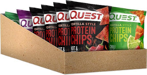 Quest Nutrition Tortilla Style Protein Chips, Spicy Variety Pack, Chili Lime, Hot & Spicy, & Spicy Sweet Chili, 12 Count (3 Each Flavor)