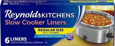 Reynolds Kitchens Slow Cooker Liners, Regular (Fits 3-8 Quarts), 6 Count