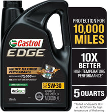 Load image into Gallery viewer, Castrol Edge 5W-30 Advanced Full Synthetic Motor Oil, 5 Quarts