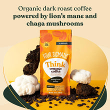 Load image into Gallery viewer, Organic Ground Mushroom Coffee by Four Sigmatic | Dark Roast, Fair Trade Gourmet Coffee with Lion&#39;s Mane, Chaga &amp; Mushroom Powder | Immune Boosting Coffee for Focus &amp; Immune Support | 12oz Bag