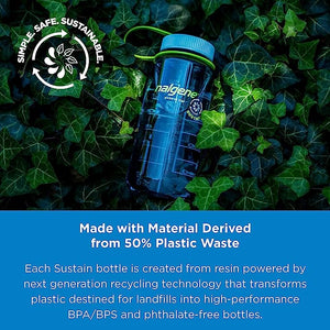 Nalgene Sustain Tritan BPA-Free Water Bottle Made with Material Derived from 50% Plastic Waste, 32 OZ, Wide Mouth